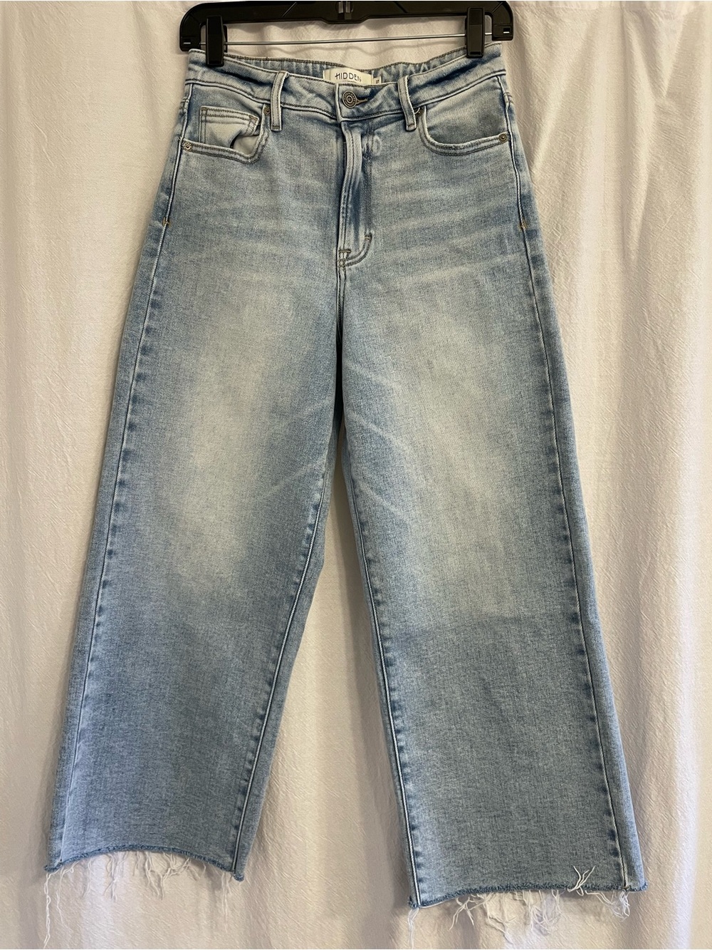 Hidden Light Wash Wide Leg Jeans, size 27